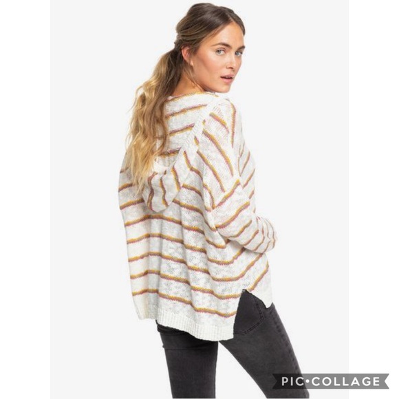 Roxy Sandy Bay Beach Knitted Hooded Poncho - Picture 4 of 10